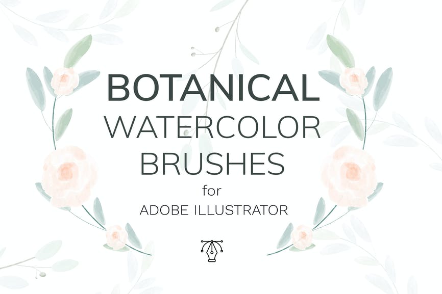 Vector botanical watercolor brushes