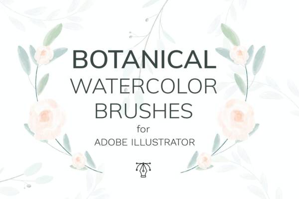 Vector botanical watercolor brushes