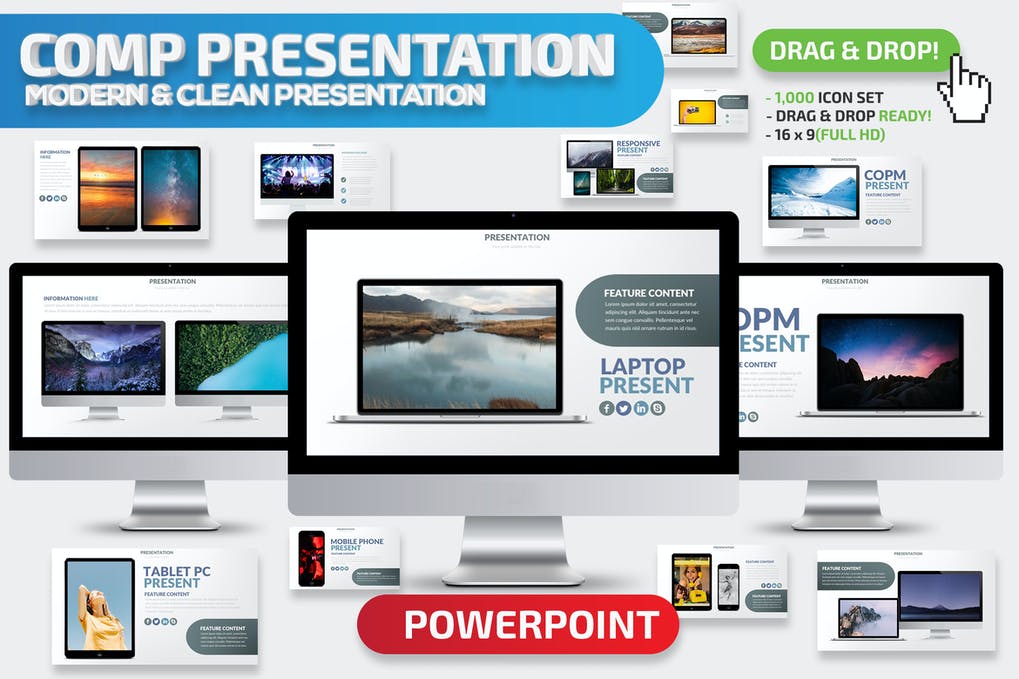 Comp Mockup Powerpoint Presentation Template