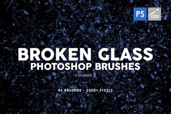 45 Broken Glass Photoshop Stamp Brushes Vol. 2