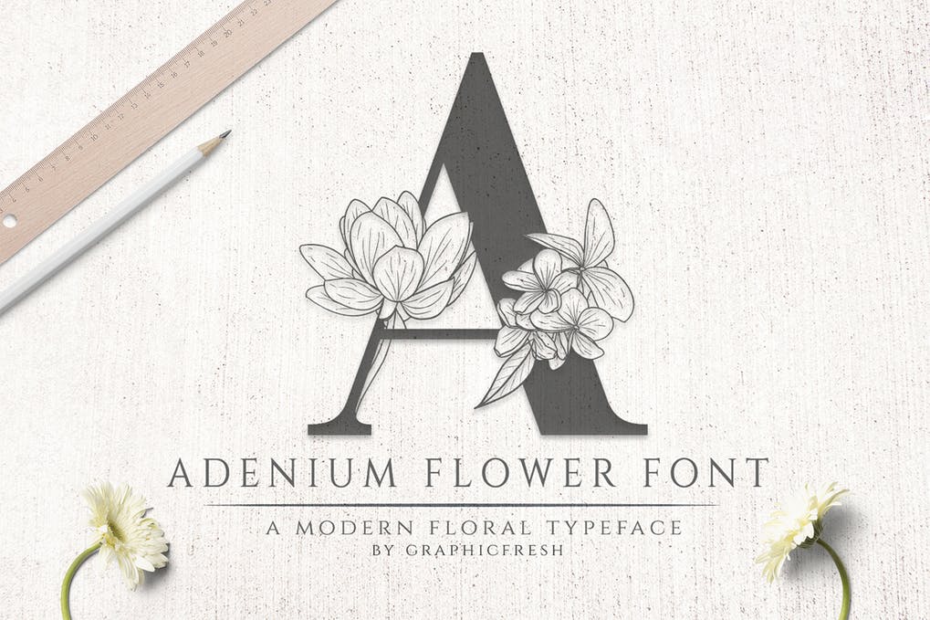 Adenium Flower Font