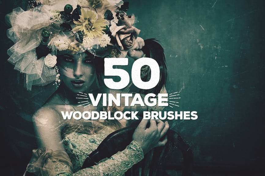 50 Vintage Woodblock Brushes