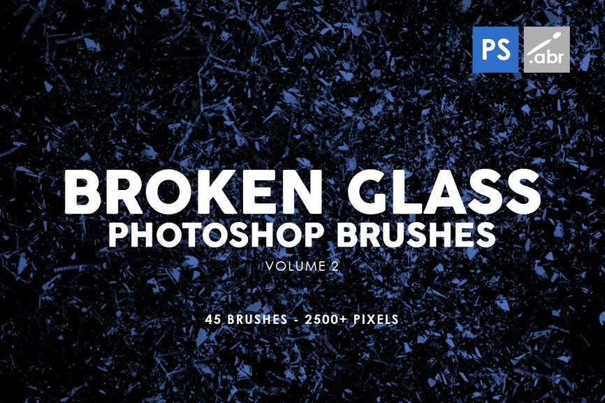 45 Broken Glass Photoshop Stamp Brushes Vol. 2