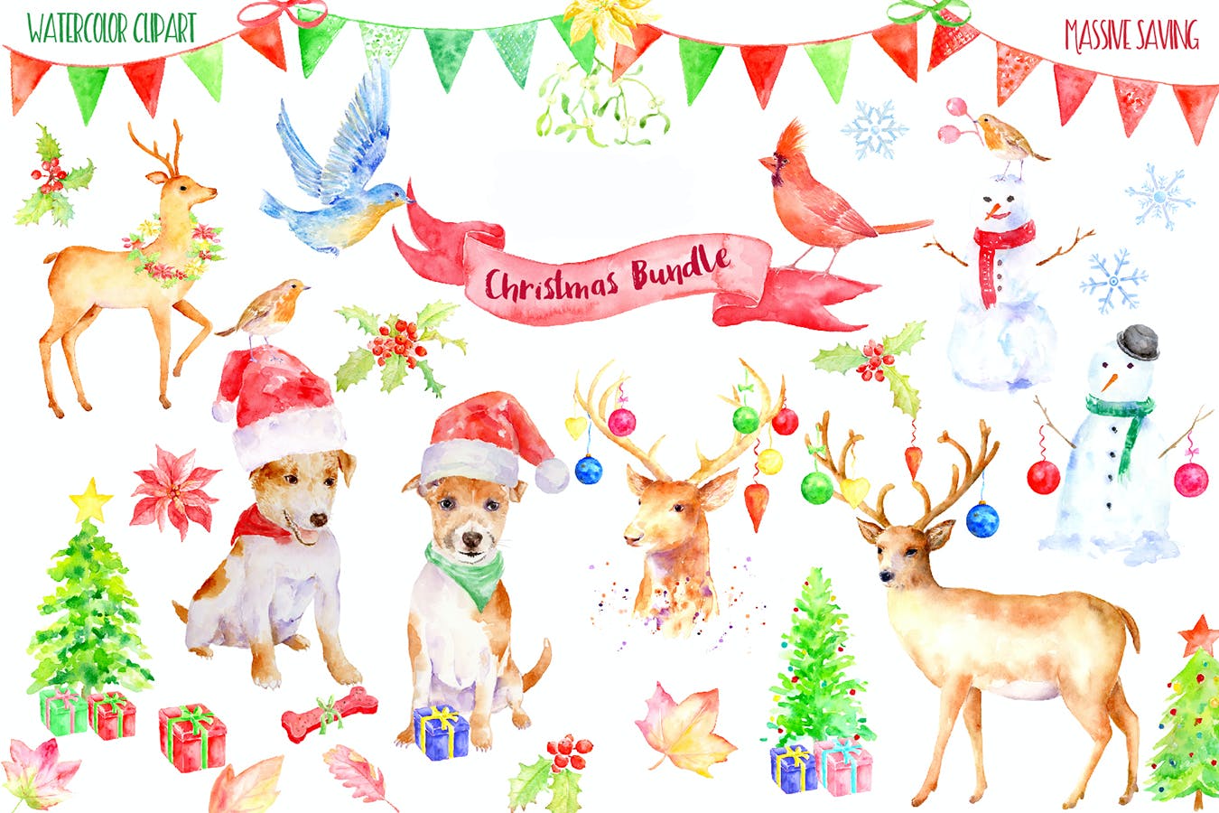 Watercolor Christmas Bundle