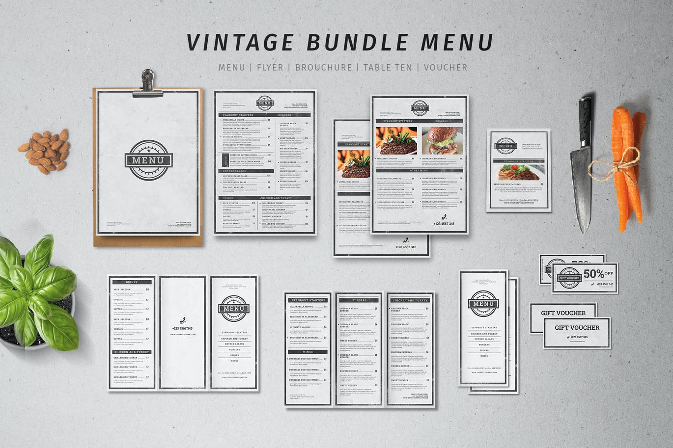 Vintage Menu Bundle
