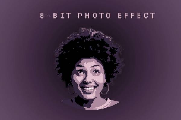8-Bit Photo Effect Mockup