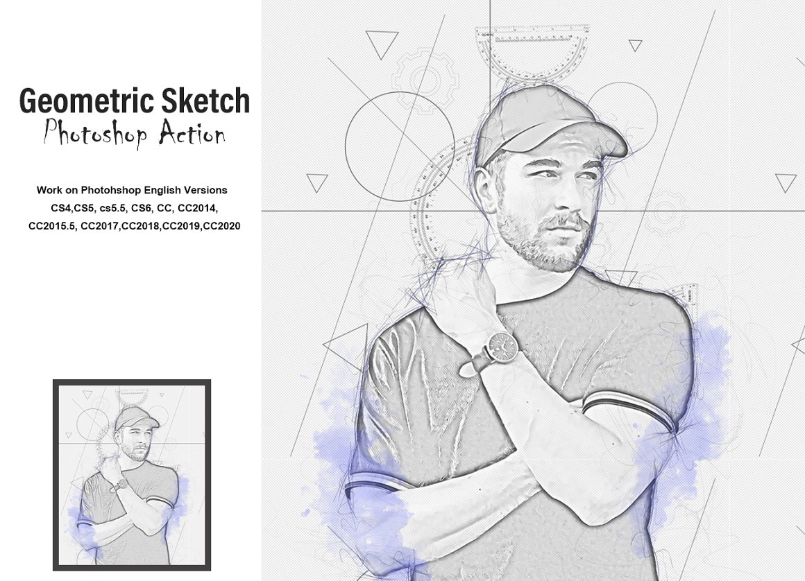 Geometric Sketch Photoshop Action