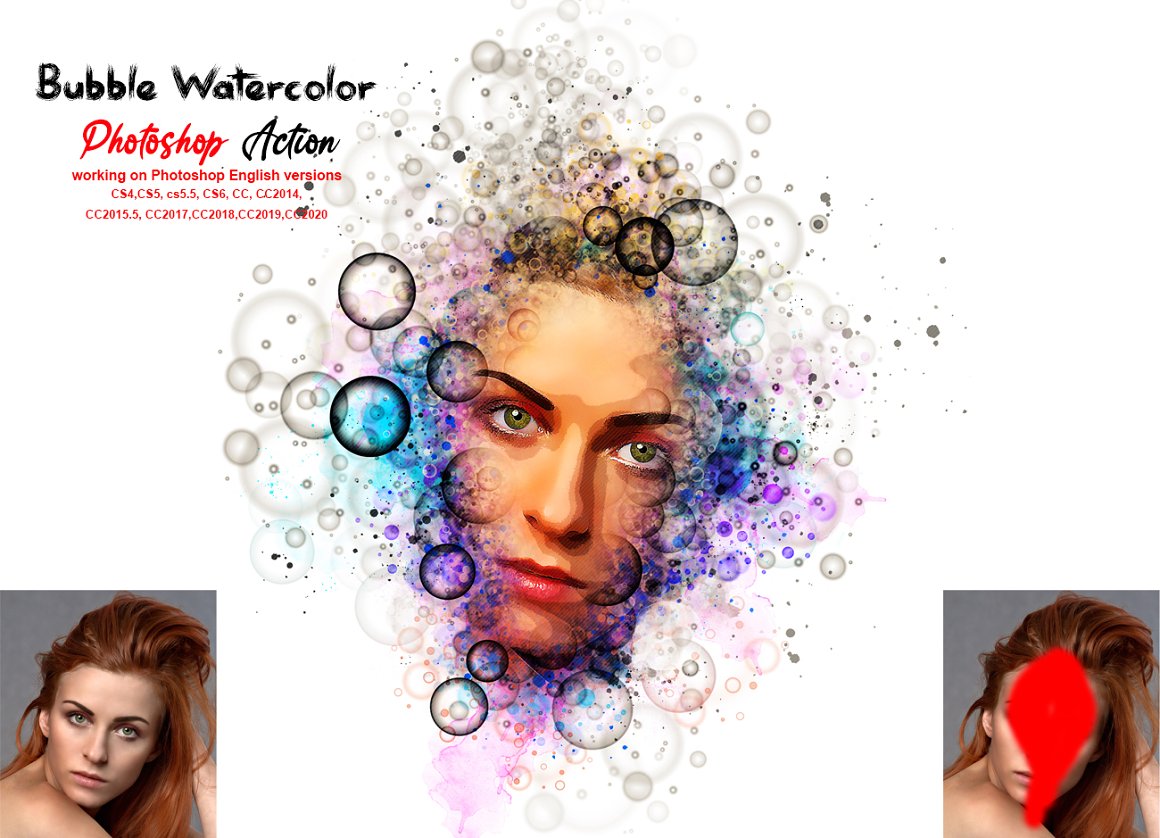 Bubble Watercolor Photoshop Action