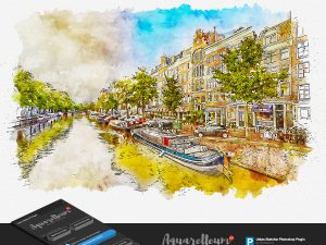 Urban Sketch - Aquarelleum - Photoshop Plugin