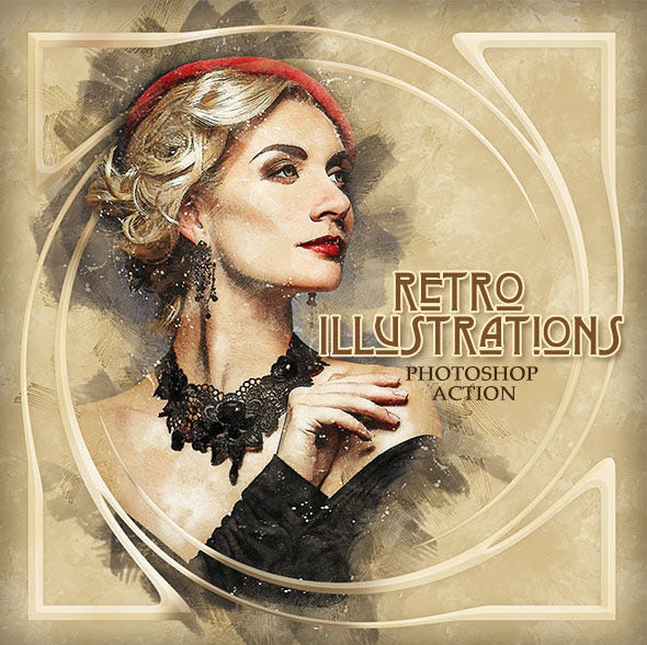 Retro Illustrations Photoshop Action