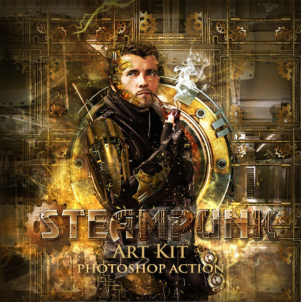 Steampunk Art Kit Photoshop Action