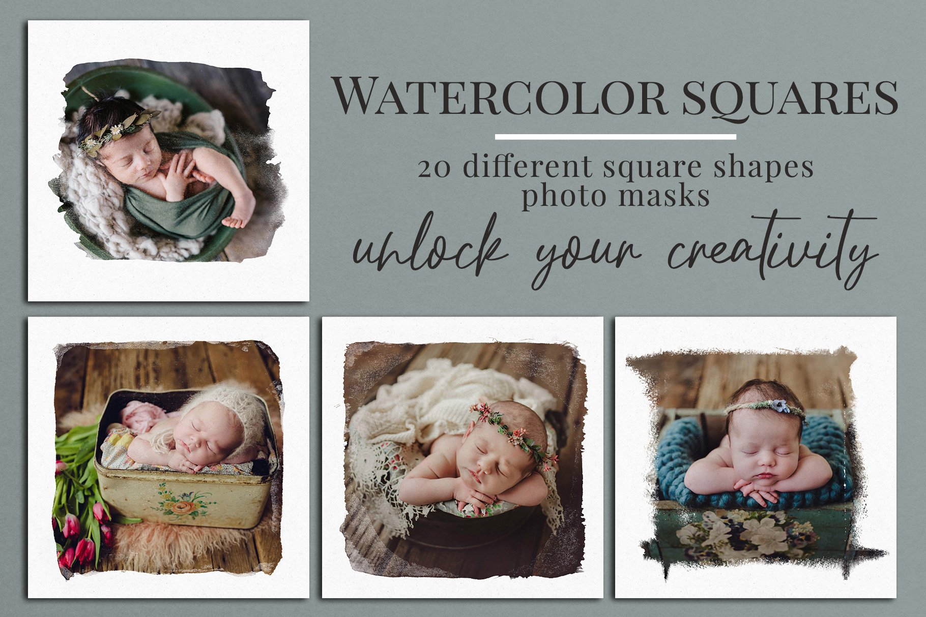 WATERCOLOR SQUARES PHOTOMASKS