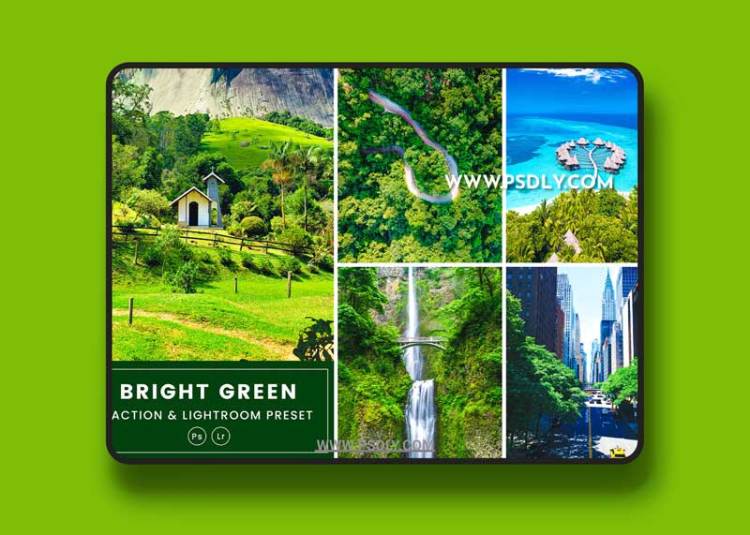 Bright Green Action & Lightroom Presets